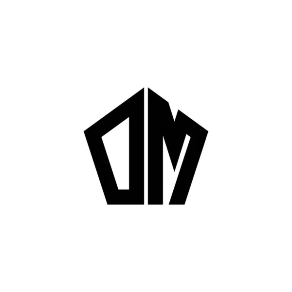 Logo Monogram Litera Wieloboczny Geometryczny Kształt Styl Projekt Izolowany Białym — Wektor stockowy