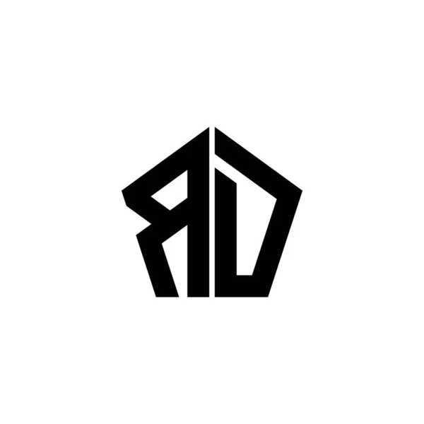 Monogram Lettera Con Logo Stile Geometrico Poligonale Isolato Sfondo Bianco — Vettoriale Stock