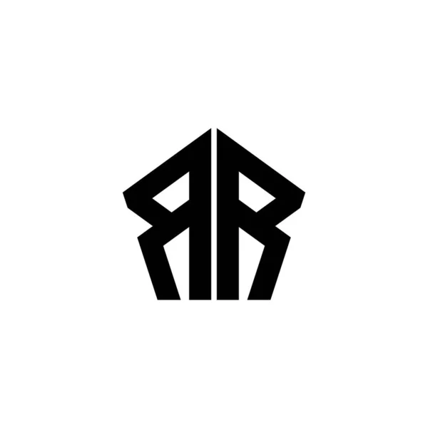 Monogram Logo Letter Polygonal Geometric Shape Style Design Isolated White —  Vetores de Stock