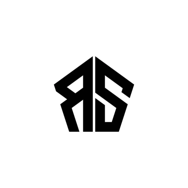 Monogram Logotyp Bokstav Med Polygonal Geometrisk Form Stil Design Isolerad — Stock vektor