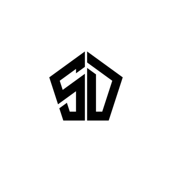 Monogram Logo Letter Polygonal Geometric Shape Style Design Isolated White — Stock Vector