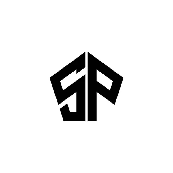Monogram Logo Lettre Avec Forme Géométrique Polygonale Conception Style Isolé — Image vectorielle
