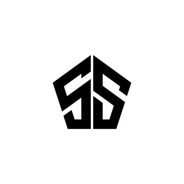 Monogram Logo Letra Con Forma Geométrica Poligonal Diseño Estilo Aislado — Archivo Imágenes Vectoriales