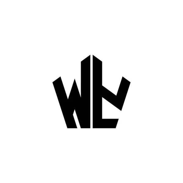 Litera Logo Monogram Wielobocznym Geometrycznym Stylem Kształtu Odizolowana Białym Tle — Wektor stockowy