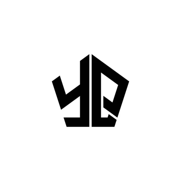 Monogram Logo Letter Polygonal Geometric Shape Style Design Isolated White — Vetor de Stock