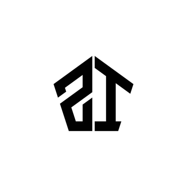 Logo Monogram Litera Wieloboczny Geometryczny Kształt Styl Projekt Izolowany Białym — Wektor stockowy