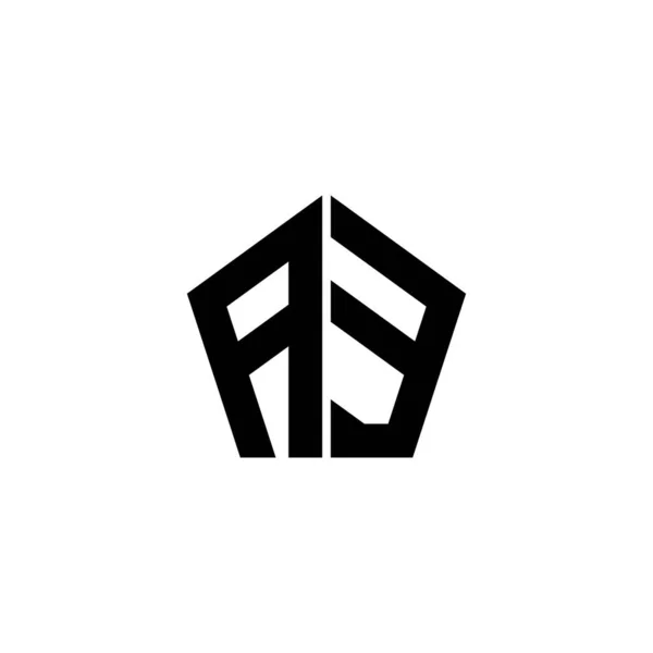 Carta Logo Monogram Con Diseño Forma Geométrica Poligonal Aislado Sobre — Archivo Imágenes Vectoriales