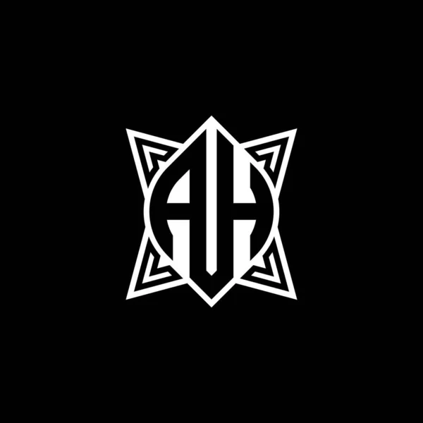 Monograma Logotipo Letra Com Design Estilo Forma Geométrica Estrela Isolado —  Vetores de Stock