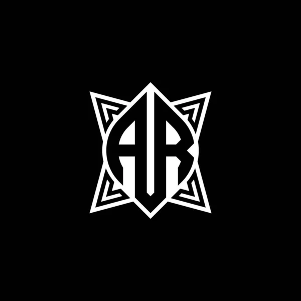 Litera Logo Monogram Geometrycznym Kształtem Gwiazdy Odizolowana Czarnym Tle Gwiazda — Wektor stockowy