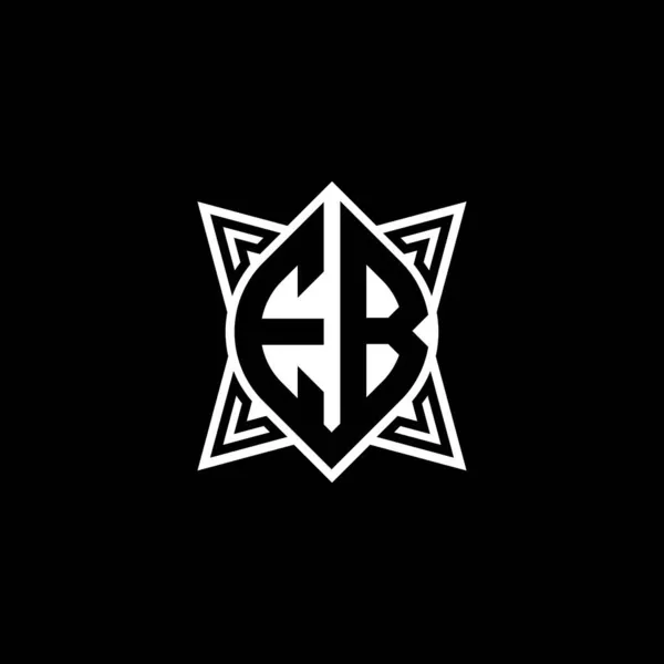 Monogramm Logo Buchstabe Mit Stern Geometrische Form Stil Isoliert Auf — Stockvektor