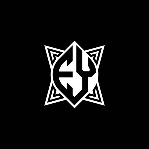 Буква Логотипа Monogram Геометрическим Дизайном Стиле Star Выделена Черном Фоне — стоковый вектор