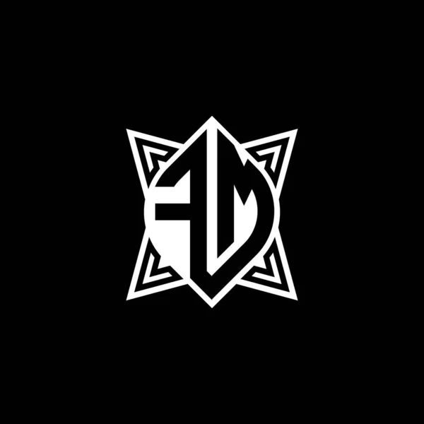Буква Логотипа Геометрическим Дизайном Стиле Star Выделена Черном Фоне Полигональ — стоковый вектор