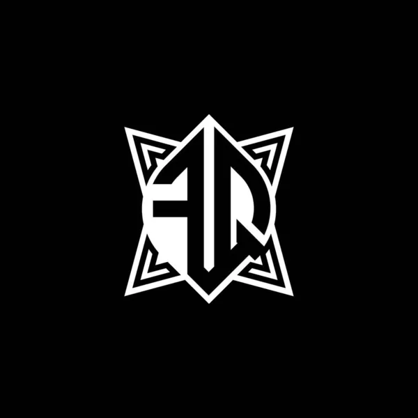 Буква Логотипа Monogram Геометрическим Дизайном Стиле Star Выделена Чёрном Фоне — стоковый вектор