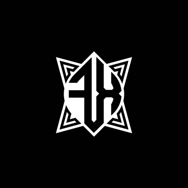 Litera Logo Monogramu Geometrycznym Kształtem Gwiazdy Odizolowana Czarnym Tle Gwiazda — Wektor stockowy
