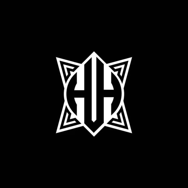 Logotipo Monograma Letra Com Design Estilo Forma Geométrica Star Isolado — Vetor de Stock
