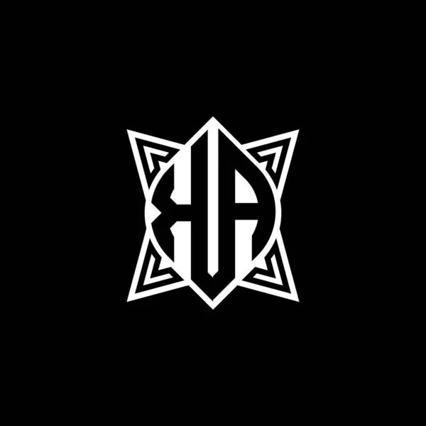 Буква Логотипа Monogram Геометрической Формой Звезды Выделенной Черном Фоне Полигональ — стоковый вектор