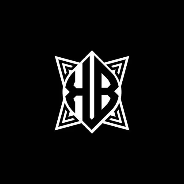 Επιστολή Λογότυπου Monogram Σχεδιασμό Γεωμετρικού Σχήματος Αστεριού Μαύρο Φόντο Αστέρι — Διανυσματικό Αρχείο