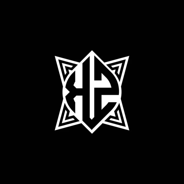 Monogram Logo Letter Star Geometric Shape Style Design Isolated Black —  Vetores de Stock