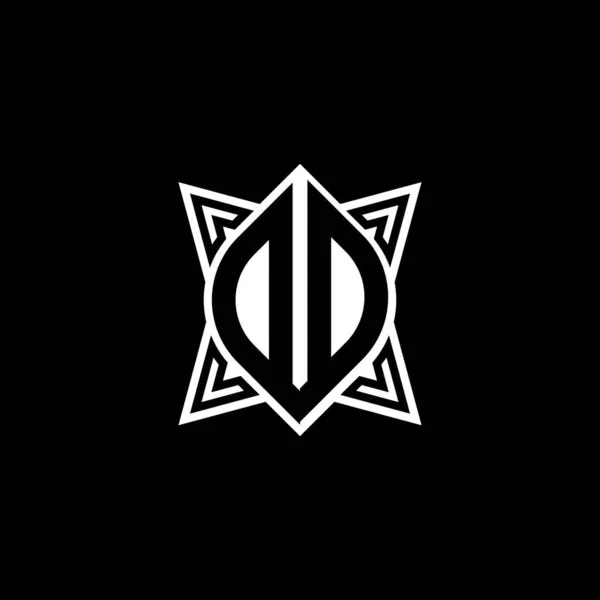 Монограма Літери Логотипу Дизайном Геометричної Форми Зірки Ізольовані Чорному Тлі — стоковий вектор