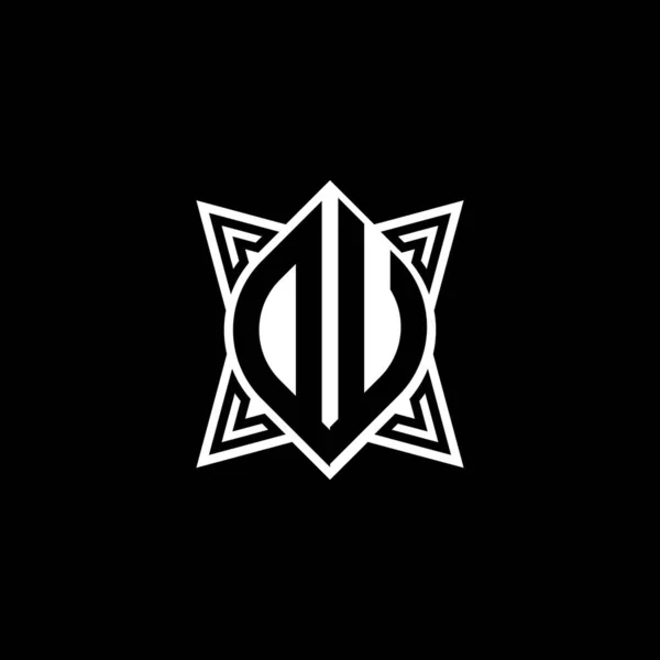 Буква Логотипа Геометрическим Дизайном Стиле Star Выделена Чёрном Фоне Полигональ — стоковый вектор