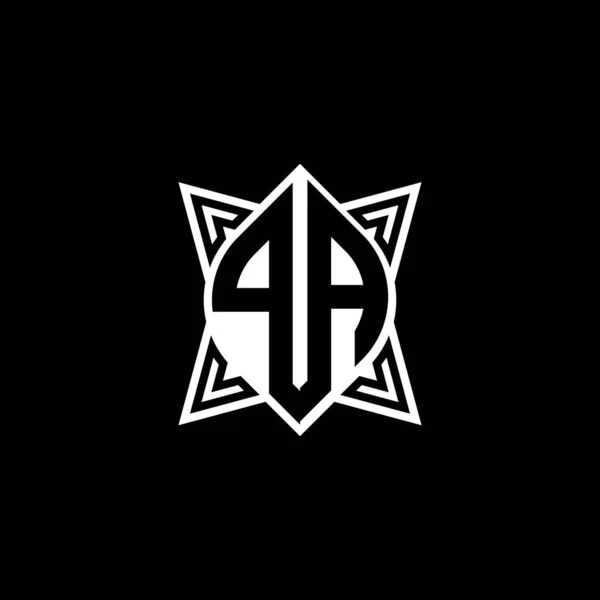 List Logo Monogram Geometrycznym Kształtem Gwiazdy Projekt Izolowany Czarnym Tle — Wektor stockowy