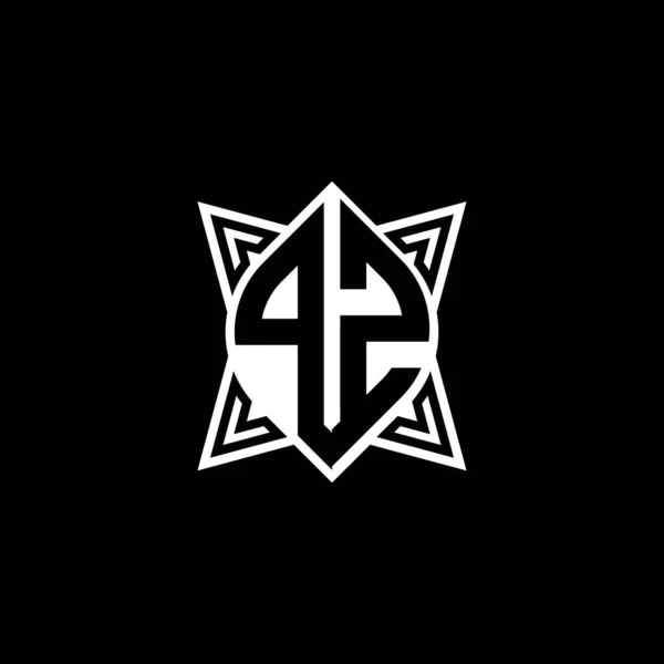 Лист Логотипу Monogram Дизайном Геометричної Форми Star Ізольованим Чорному Тлі — стоковий вектор