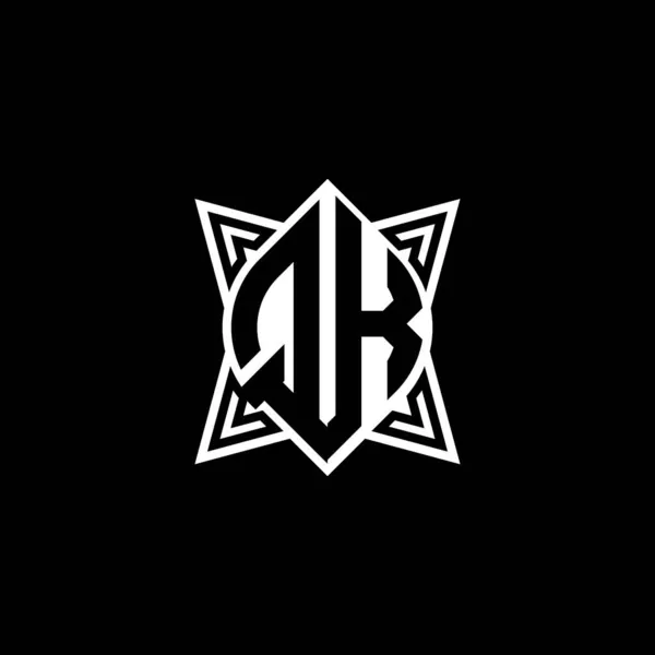 Буква Логотипа Monogram Геометрическим Дизайном Стиле Star Выделена Черном Фоне — стоковый вектор