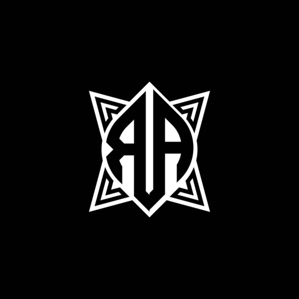 Логотип Monogram Геометрической Формой Звезды Дизайн Изолирован Черном Фоне Полигональ — стоковый вектор
