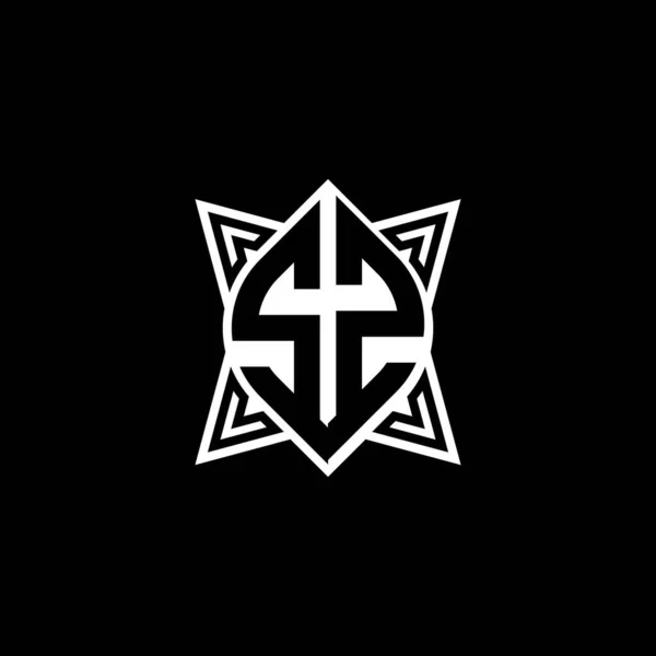 Буква Логотипа Звездой Геометрической Формы Черном Фоне Полигональ Звёзд Геометрия — стоковый вектор