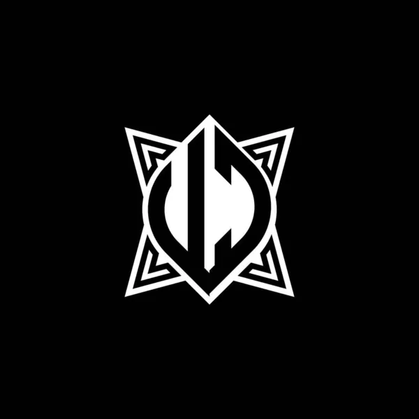 Monogram Logo Buchstabe Mit Stern Geometrische Form Design Isoliert Auf — Stockvektor