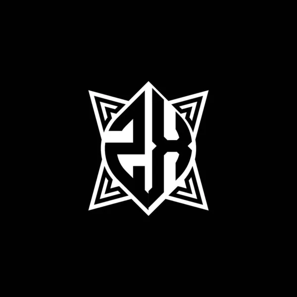 Monogram Logotyp Bokstav Med Star Geometrisk Form Stil Design Isolerad — Stock vektor