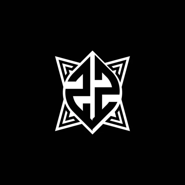 Monogram Logo Buchstabe Mit Stern Geometrische Form Stil Isoliert Auf — Stockvektor