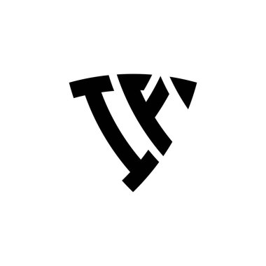 Eğer beyaz arkaplanda izole edilmiş üçgen kalkan biçimli logo harfleri varsa. Üçgen monogram logosu, kalkan monogramı, üçgen kalkan harfi..