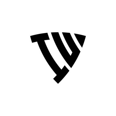 IU Monogram logo harfi, beyaz arkaplanda izole edilmiş üçgen kalkan şekli tasarımı. Üçgen monogram logosu, kalkan monogramı, üçgen kalkan harfi..