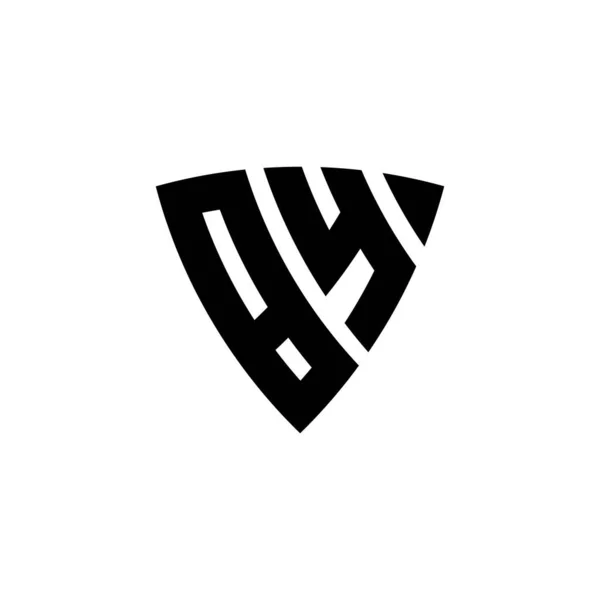 Monogram Logo Písmeno Trojúhelníkovým Tvarem Štítu Design Izolované Bílém Pozadí — Stockový vektor