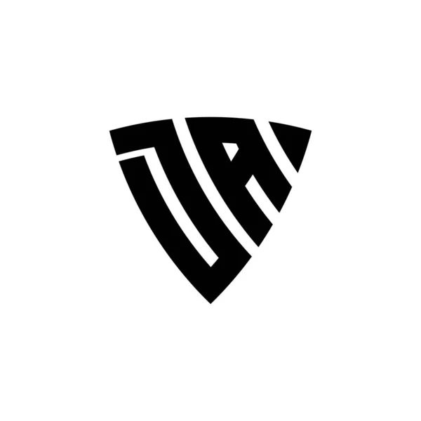 Μονόγραμμα Γράμμα Λογότυπο Τριγωνικό Σχήμα Ασπίδα Σχεδιασμό Απομονωμένο Λευκό Φόντο — Διανυσματικό Αρχείο