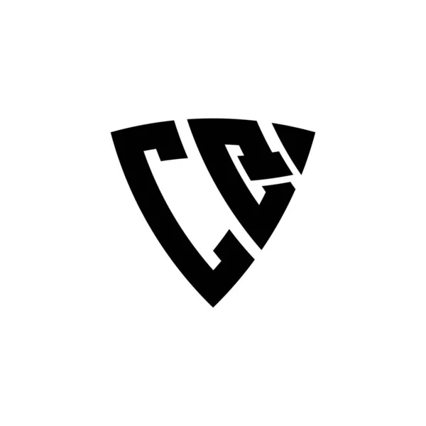 Carta Del Logotipo Del Monograma Con Diseño Estilo Escudo Triangular — Vector de stock