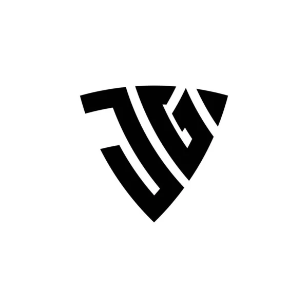 Carta Logotipo Monograma Com Design Estilo Forma Escudo Triângulo Isolado — Vetor de Stock