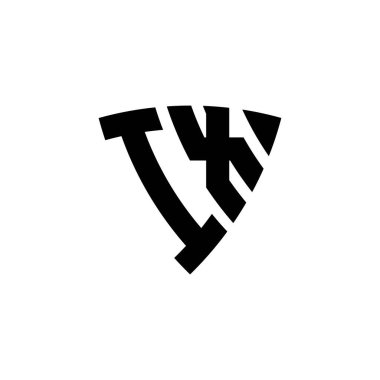 Beyaz arkaplanda izole edilmiş üçgen kalkan biçimi tasarımı içeren IX Monogram logo harfi. Üçgen monogram logosu, kalkan monogramı, üçgen kalkan harfi..