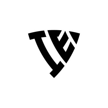 Beyaz arkaplanda izole edilmiş üçgen kalkan biçimli logo harfi. Üçgen monogram logosu, kalkan monogramı, üçgen kalkan harfi..