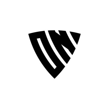 Beyaz arkaplanda izole edilmiş üçgen kalkan biçimli logo harfi. Üçgen monogram logosu, kalkan monogramı, üçgen kalkan harfi..