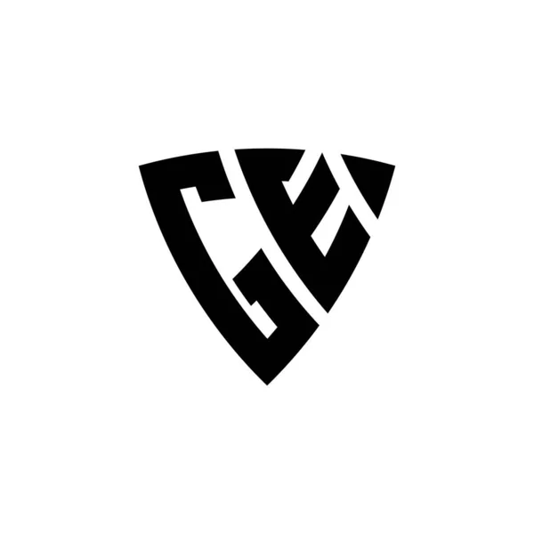 Monograma Logotipo Letra Com Design Estilo Forma Escudo Triângulo Isolado —  Vetores de Stock