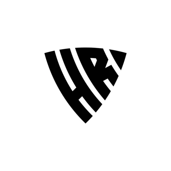 Monograma Logotipo Letra Com Design Estilo Forma Escudo Triângulo Isolado —  Vetores de Stock