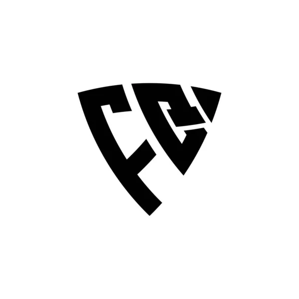 Fq主题图标识字母与三角形盾状设计隔离在白色背景上 三角字标识 盾体字标识 三角盾体字母 — 图库矢量图片