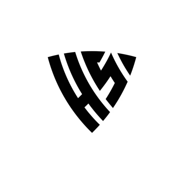 Логотип Літери Monogram Дизайном Стилю Щита Трикутника Ізольовано Білому Тлі — стоковий вектор