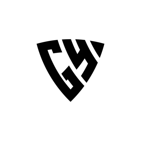 Monogram Logo Lettre Avec Triangle Bouclier Forme Style Design Isolé — Image vectorielle