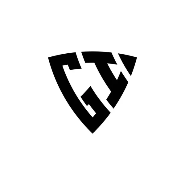 Monogram Logo Letra Con Forma Escudo Triangular Diseño Estilo Aislado — Vector de stock