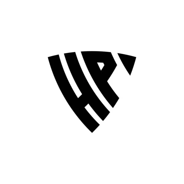 Monogram Logo Letter Met Driehoekig Schild Vorm Ontwerp Geïsoleerd Witte — Stockvector