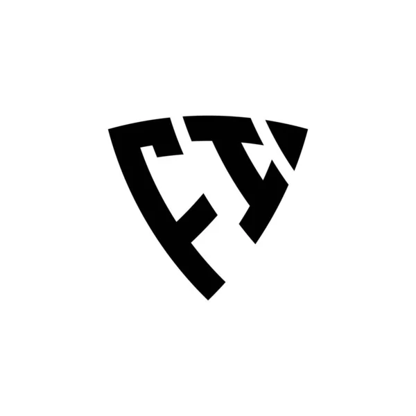 Monogram Λογότυπο Επιστολή Τριγωνικό Σχήμα Ασπίδας Σχεδιασμό Απομονωμένο Λευκό Φόντο — Διανυσματικό Αρχείο