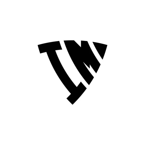 Логотип Літери Monogram Дизайном Стилю Щита Трикутника Ізольовано Білому Тлі — стоковий вектор